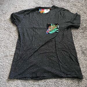 Dark Grey T Shirt with Tropcial Pocket